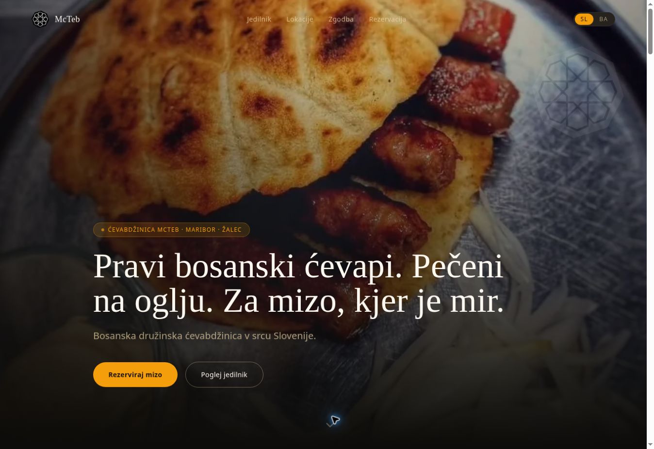 Dejanski predogled spletne strani: McTeb