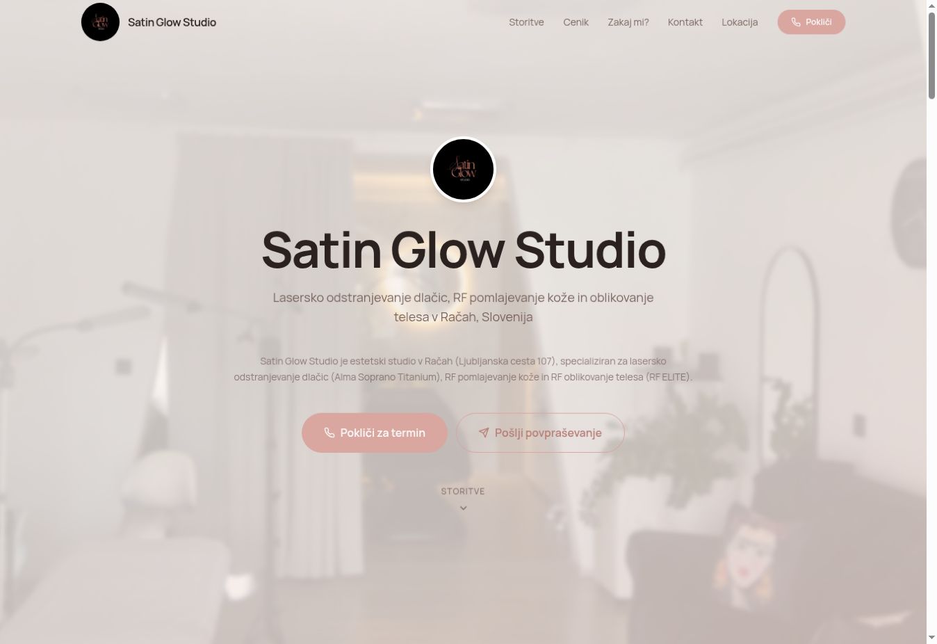 Dejanski predogled spletne strani: Satin Glow